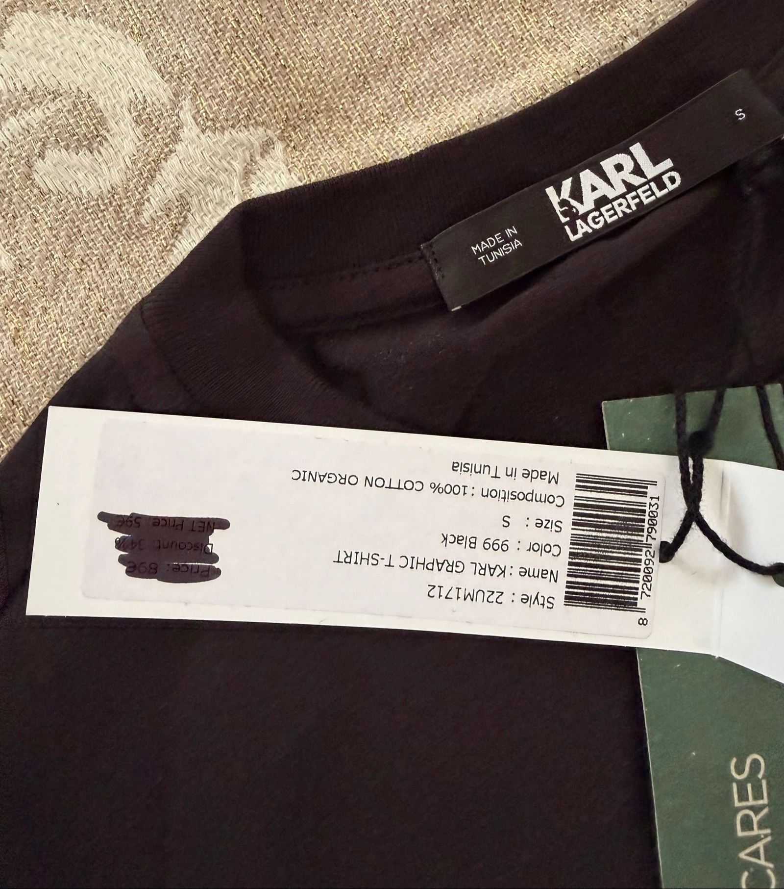 Authentic Karl Lagerfeld T-Shirt 100% Organic Cotton Size S Black – photo 10